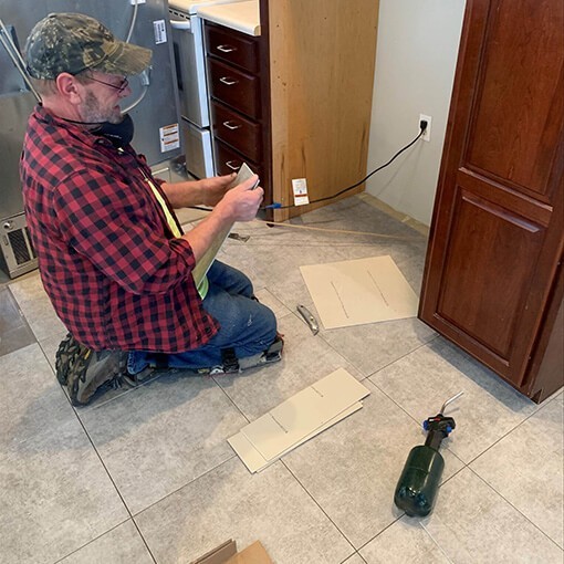 During Luxury Vinyl Installation | Steve Hubbard Floor Covering