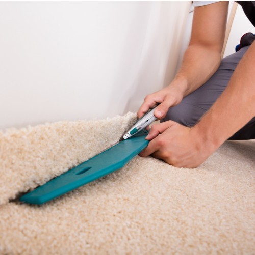 During Carpet Install | Steve Hubbard Floor Covering